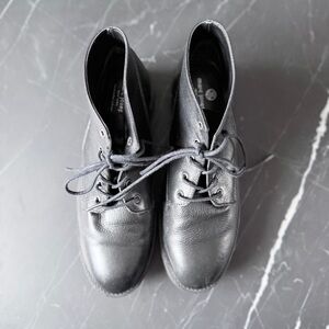 Josef Seibel Dark Leather Lace-Up Booties